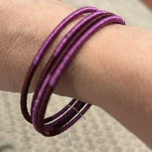 New without tags, set of purple thread wrapped bangle bracelets